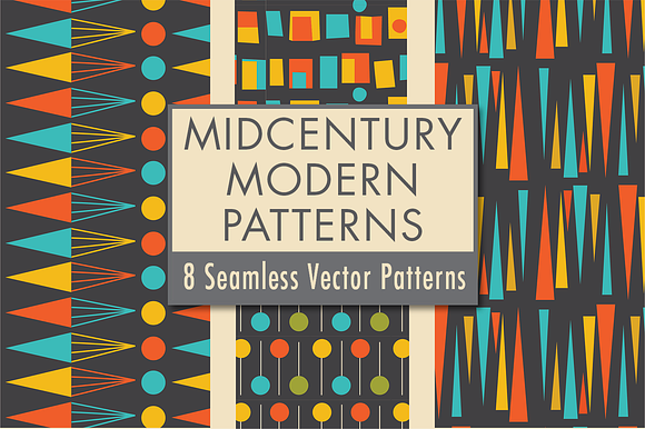 Mid-century Modern Retro Design Kit in Patterns - product preview 4