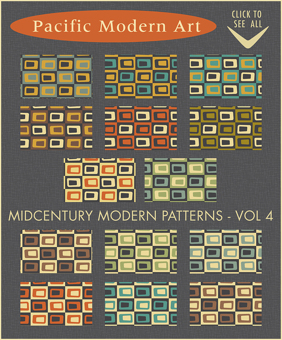 Mid-century Modern Retro Design Kit in Patterns - product preview 6