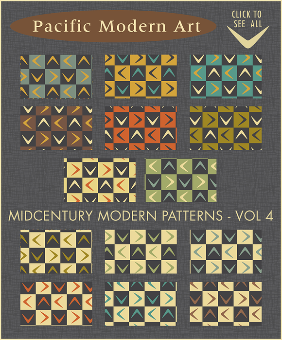 Mid-century Modern Retro Design Kit in Patterns - product preview 7