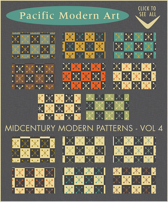Mid-century Modern Retro Design Kit in Patterns - product preview 9