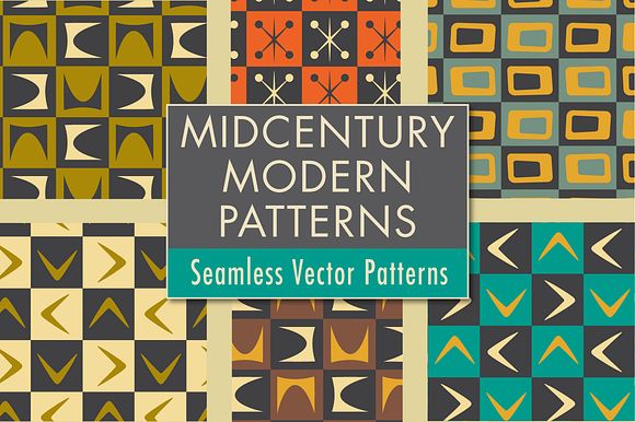 Mid-century Modern Retro Design Kit in Patterns - product preview 10