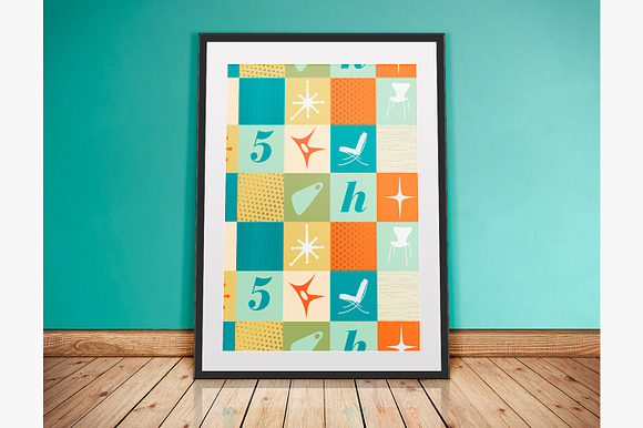 Mid-century Modern Retro Design Kit in Patterns - product preview 31