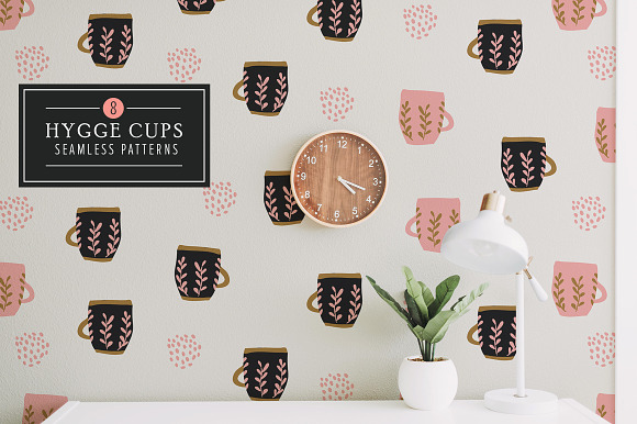 Hygge Cups 8 Seamless Patterns in Patterns - product preview 6