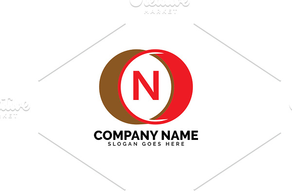 n letter circle logo