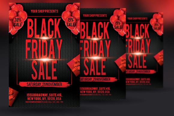 Black Friday Sale Flyers in Flyer Templates - product preview 1
