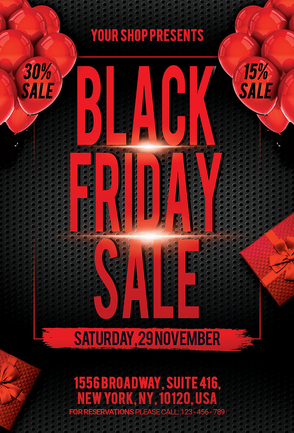 Black Friday Sale Flyers in Flyer Templates - product preview 2