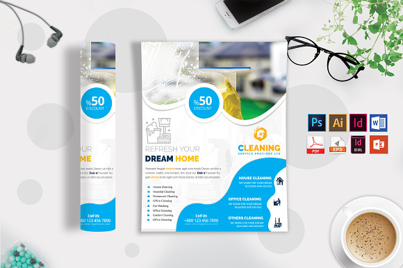 Cleaning Service Flyer Vol-04 in Flyer Templates - product preview 1
