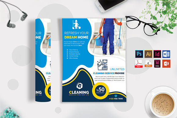 Cleaning Service Flyer Vol-05 in Flyer Templates - product preview 1