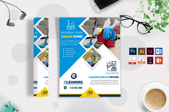 Cleaning Service Flyer Vol-06 in Flyer Templates - product preview 1