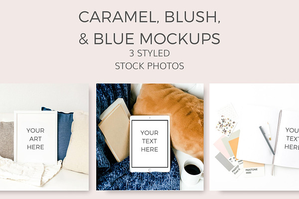Caramel,Blush,Blue Mockup (9 Images)