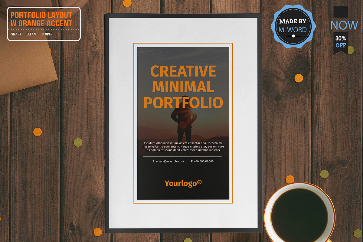 Portfolio Layout With Orange Accent* in Brochure Templates - product preview 8