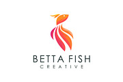 Unique colorful Betta fish logo