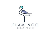 flamingo logo outline