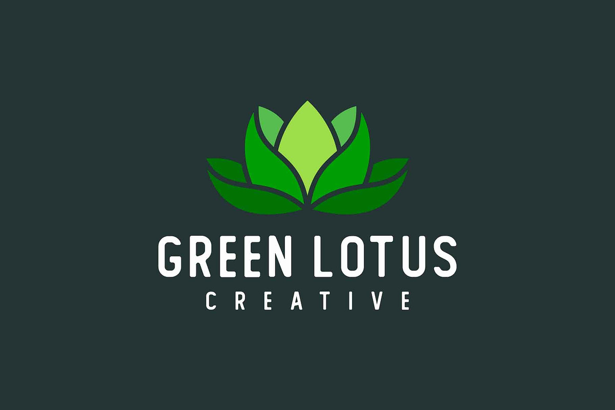 abstract green lotus flower logo in Logo Templates - product preview 8