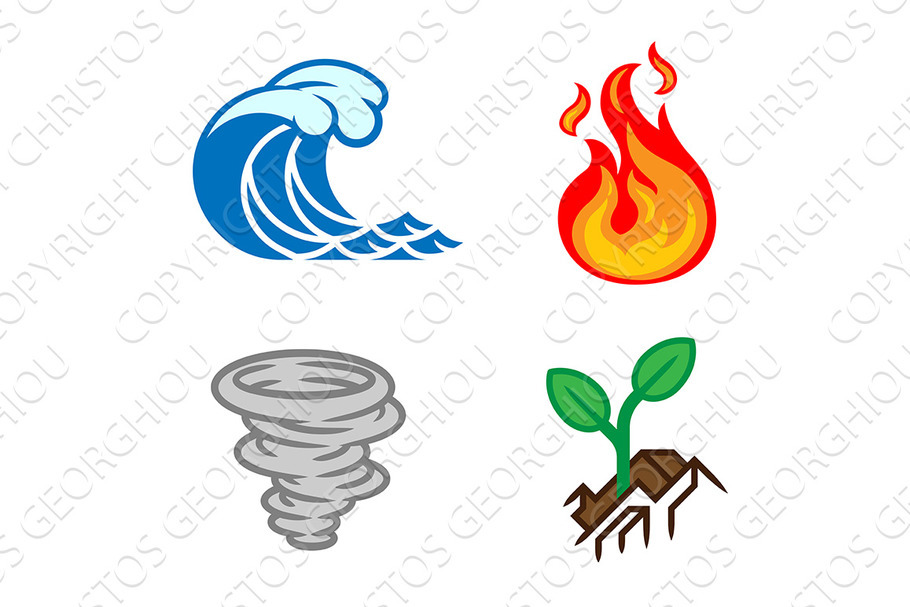 Four Elements Earth Water Air Fire