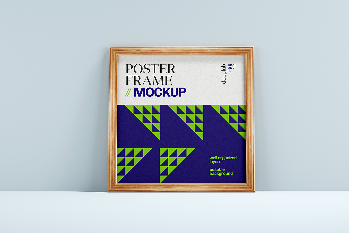 Wood Poster Mockup Set in Print Mockups - product preview 8