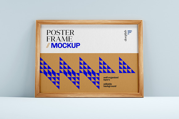 Wood Poster Mockup Set in Print Mockups - product preview 2