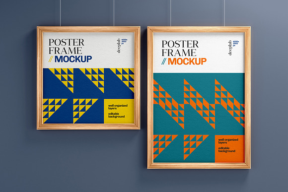 Wood Poster Mockup Set in Print Mockups - product preview 4