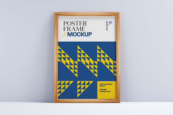 Wood Poster Mockup Set in Print Mockups - product preview 6