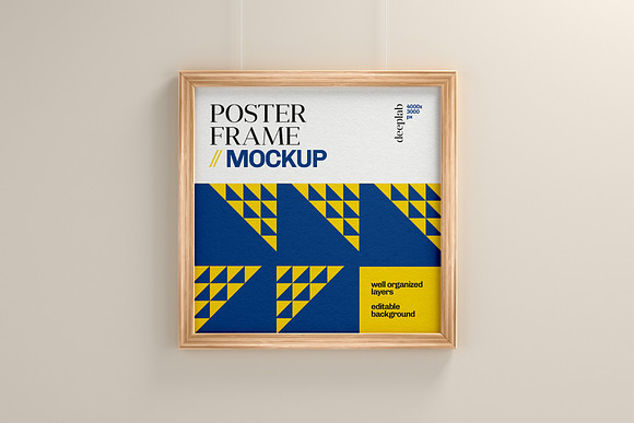 Wood Poster Mockup Set in Print Mockups - product preview 7