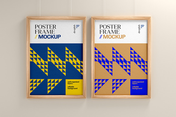 Wood Poster Mockup Set in Print Mockups - product preview 11
