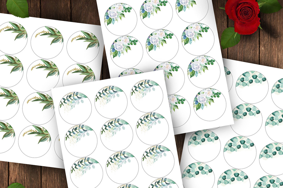 Blank Circle Labels with Leaf in Stationery Templates - product preview 8