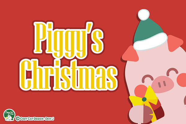 Piggy's Christmas Digital Clip Art