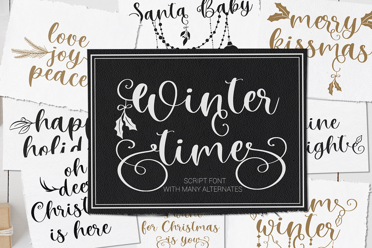 Winter Time. Decorative Script Font in Script Fonts - product preview 8