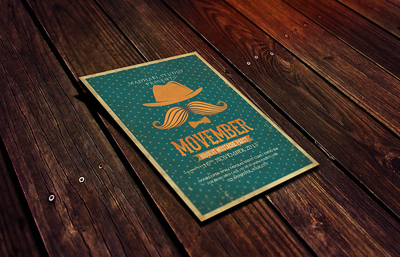 Vintage Movember Flyer Template in Flyer Templates - product preview 1