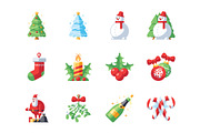 Christmas and New Year icon set