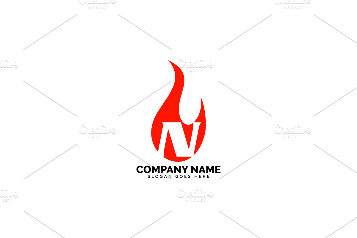 n letter flame logo in Logo Templates - product preview 8