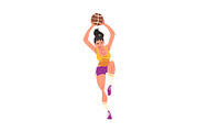 Female Basketball Player woth Ball