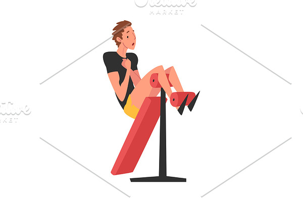 Male Athlete Character Doing Sit