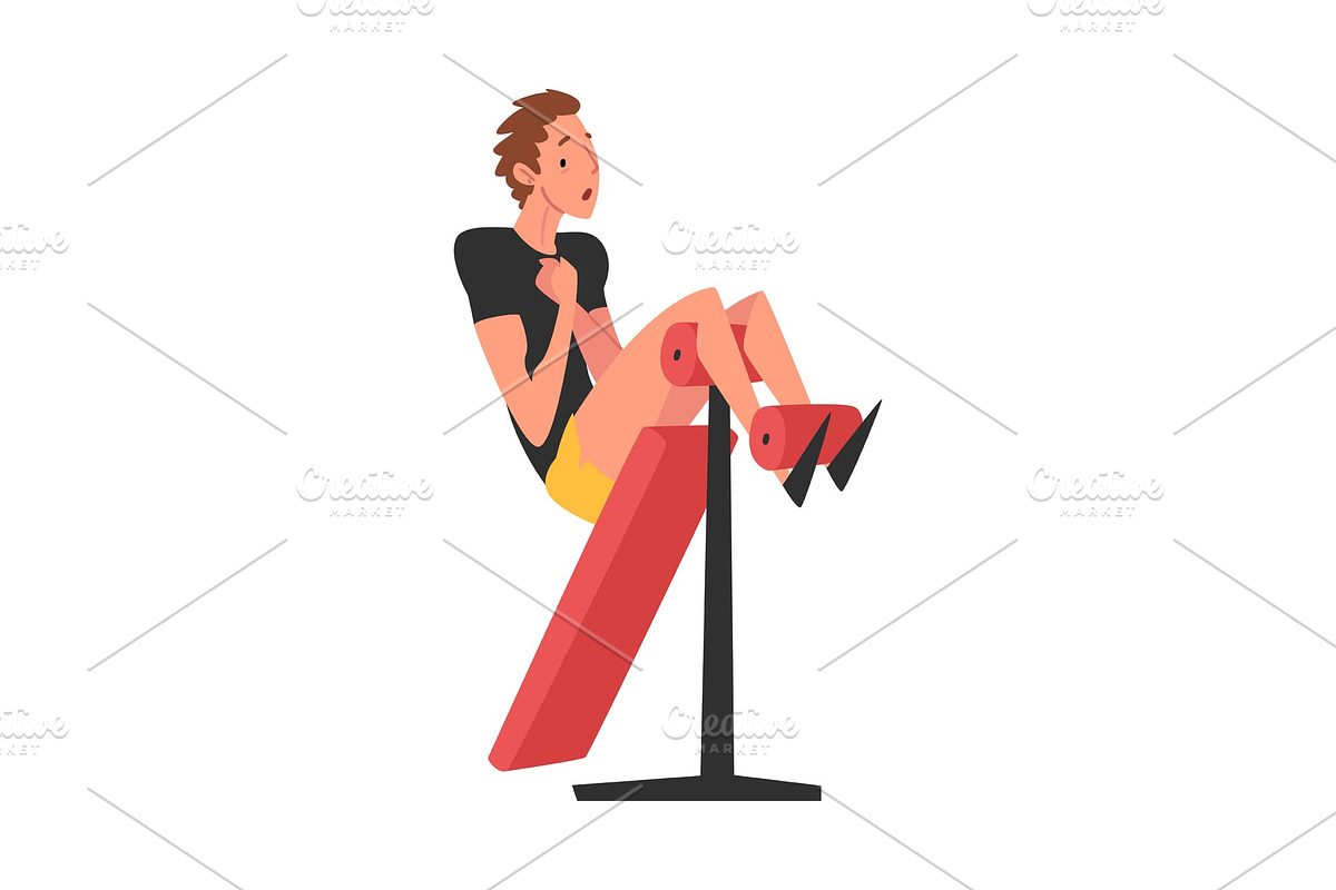 Male Athlete Character Doing Sit in Illustrations - product preview 8
