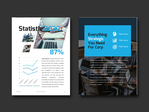 Business Report eBook 2020 Keynote in Brochure Templates - product preview 5