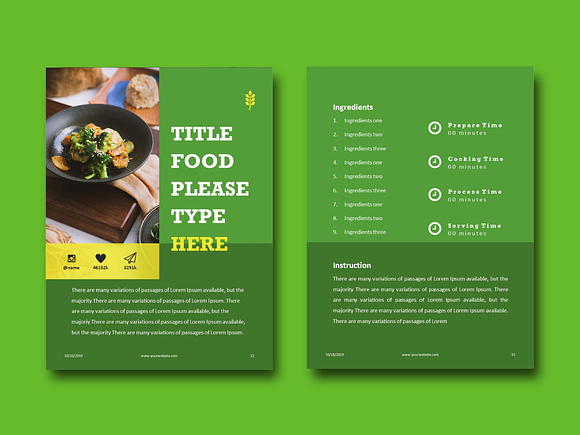Recipe Book Template Cookbook Keynot in Brochure Templates - product preview 5