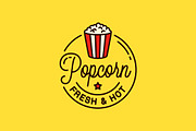 Popcorn logo. Round linear logo.