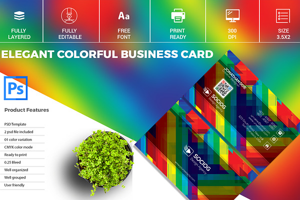 Elegant colorful Business Card