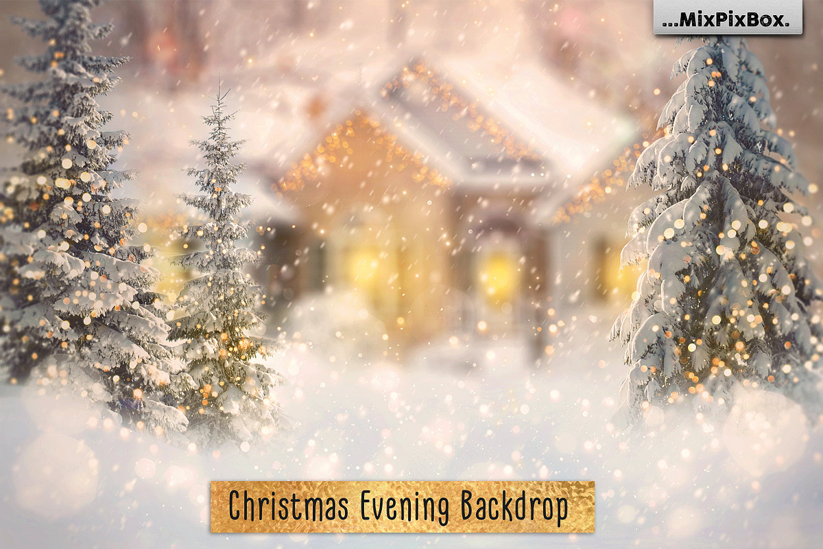 Christmas Evening Digital Backdrop in Add-Ons - product preview 8