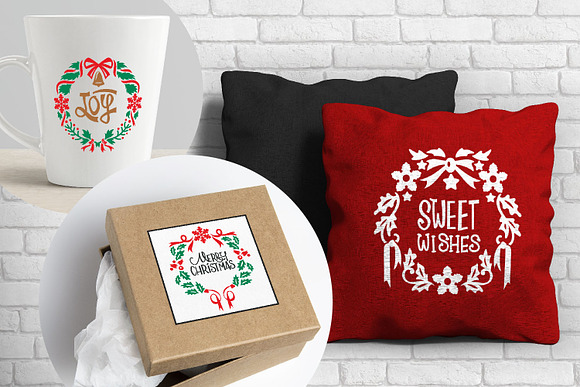 Christmas Wreaths and Quote SVG in Illustrations - product preview 4