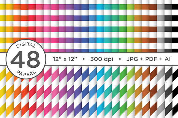 Rainbow Seamless Stripes Patterns in Patterns - product preview 4