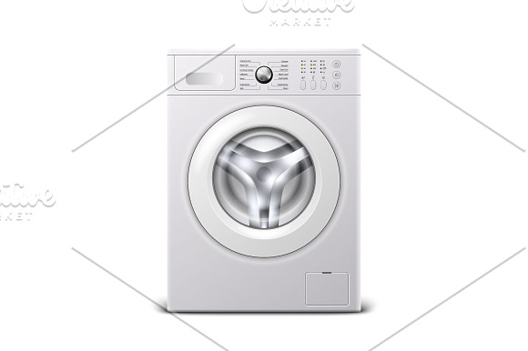 Washing machine. Vector set. in Objects - product preview 1