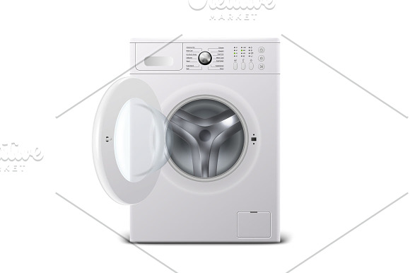 Washing machine. Vector set. in Objects - product preview 3