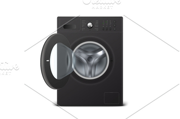 Washing machine. Vector set. in Objects - product preview 4