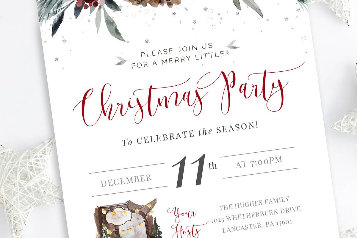 Christmas Party Invitation Template in Invitation Templates - product preview 8