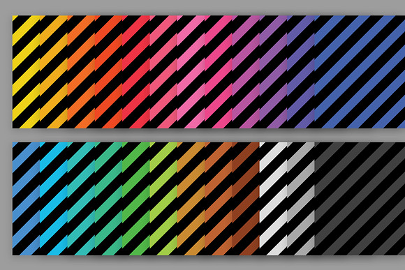 Black Rainbow Seamless Stripes in Patterns - product preview 1