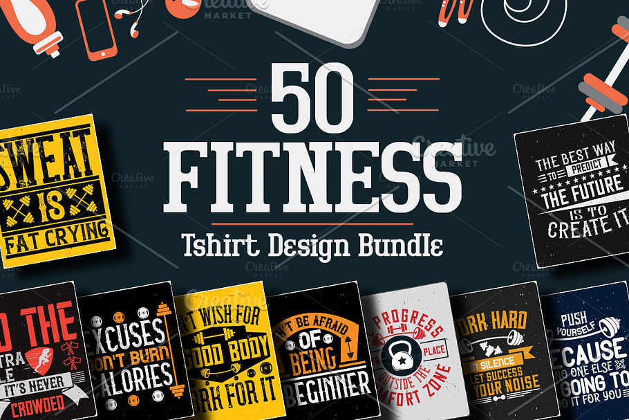 50 Editbale Fitness Tshirt Design in Objects - product preview 8