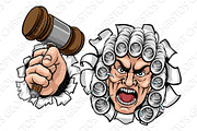 Angry Judge Cartoon Character