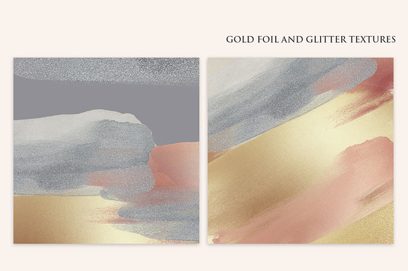 Gold Watercolor Foil & Brush Stroke in Textures - product preview 2