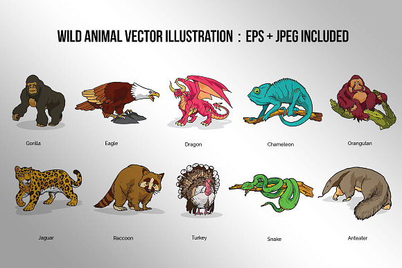 Wild Animal Vector Illustration in Illustrations - product preview 1